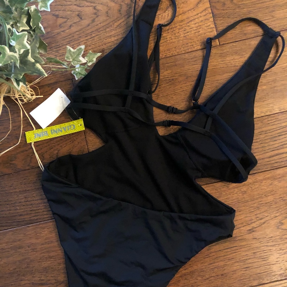 🌟SALE🌟Embroidered Plunge Cut-Out One-Piece - Picture 5 of 5